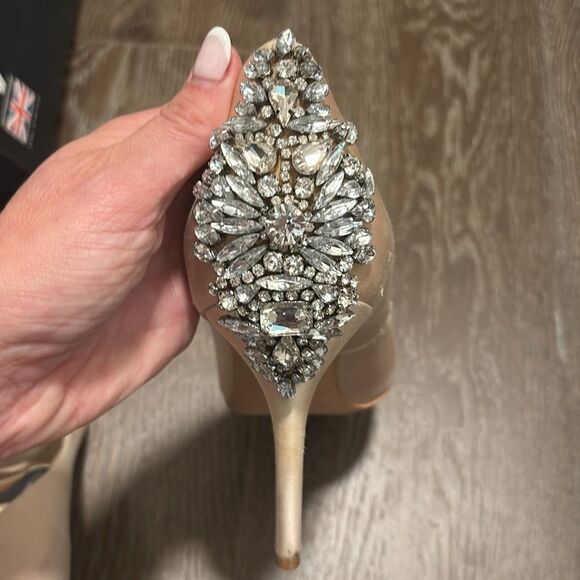 Badgley Mischka pale pink Peep Toe Heels 9.5 - Picture 5 of 6